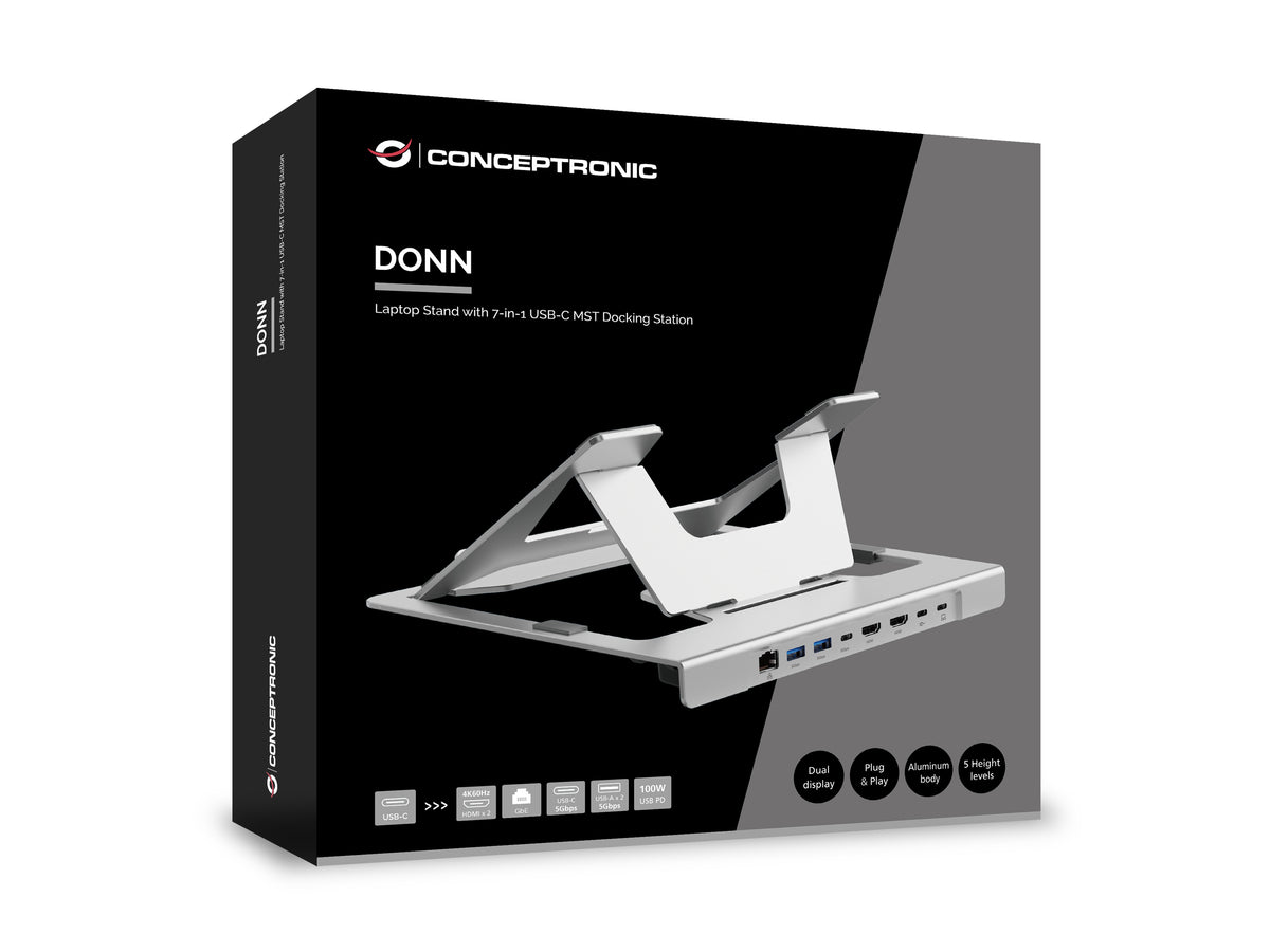 Conceptronic DONN35S Support de livres Supports de Laptop Argent