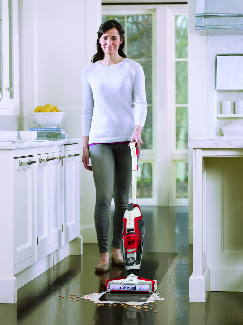Bissell CrossWave Essential Aspirateur traineau Secteur Sec&humide Sans sac 0 L 560 W Rouge, Blanc