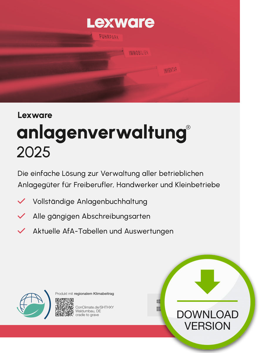 Lexware anlagenverwaltung 2025 Download Jahresversion (365-Tage) Comptabilité 1 année(s)