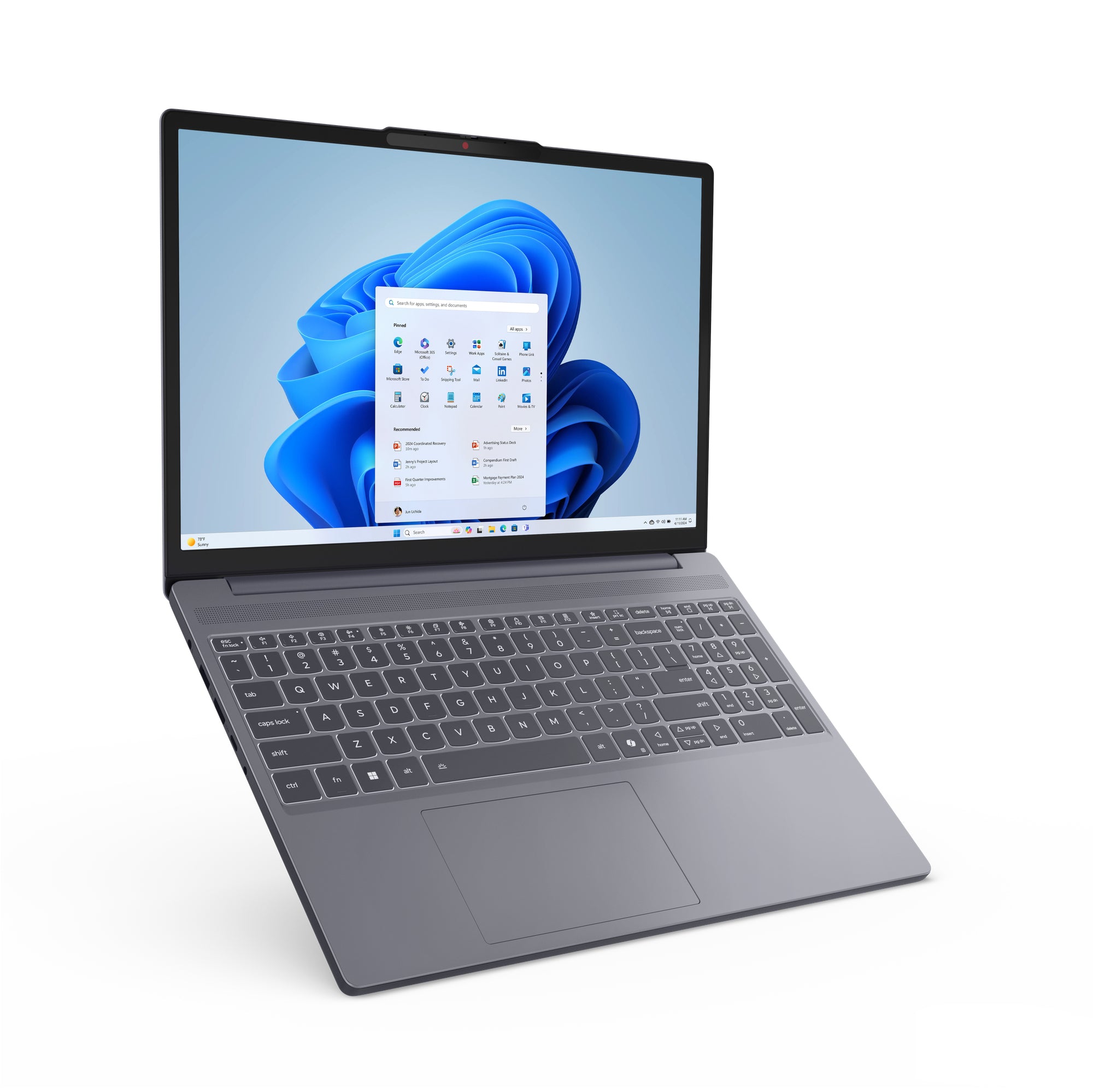 Lenovo IdeaPad Slim 3 15AHP10 AMD Ryzen™ 7 8840HS Ordinateur portable 38,9 cm (15.3") WUXGA 16 Go DDR5-SDRAM 512 Go SSD Wi-Fi 7 (802.11be) Windows 11 Home Allemand Gris