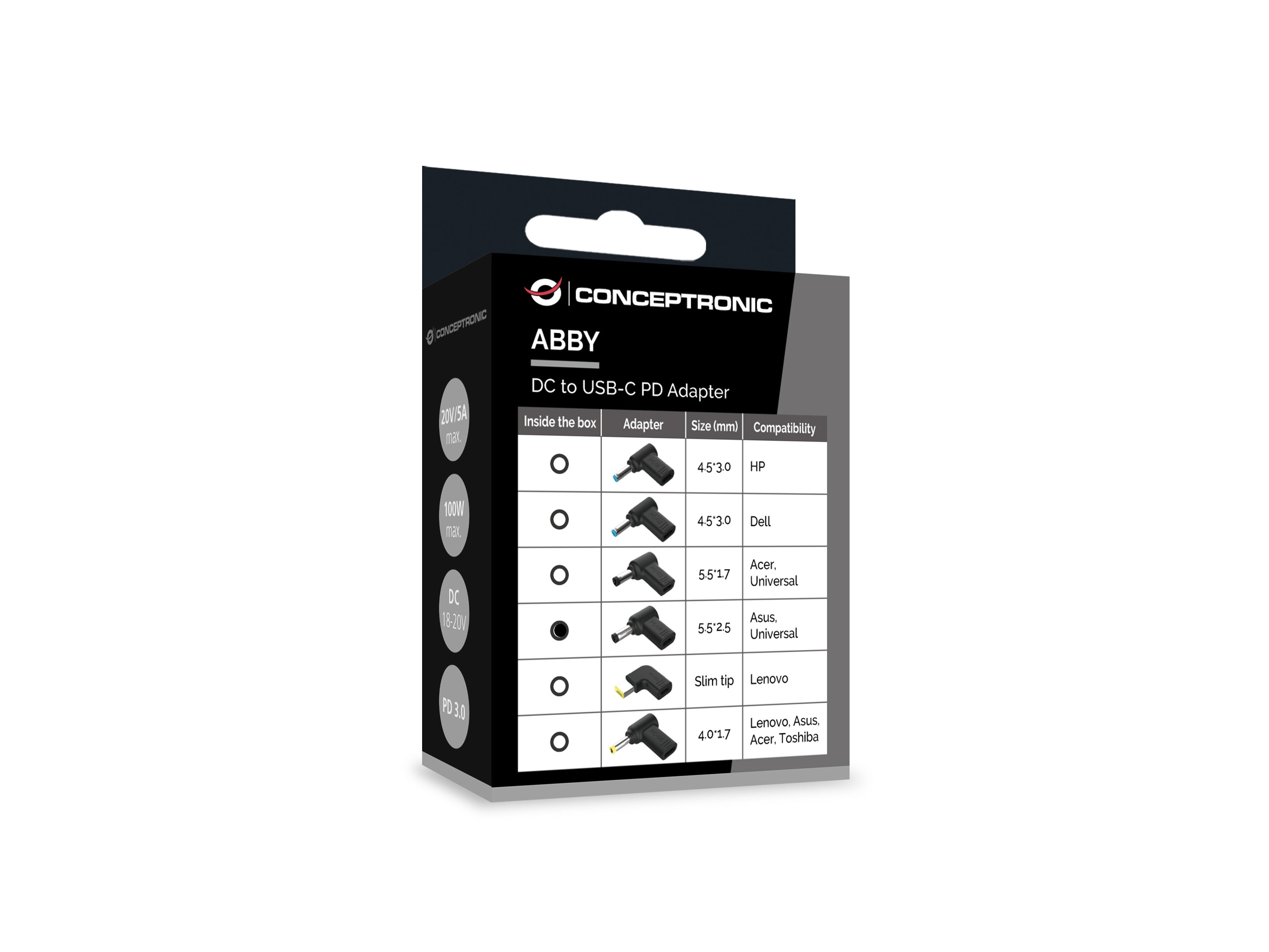 Conceptronic ABBY15PC04 accessoire d'ordinateurs portables Conseil pour l'alimentation de Laptop