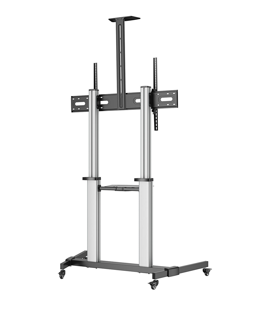 Manhattan Support TV sur Roulettes pour Écrans 37" à 100", VESA 200x200 à 1000x600 mm, Charge 80 kg, Hauteur Réglable 12