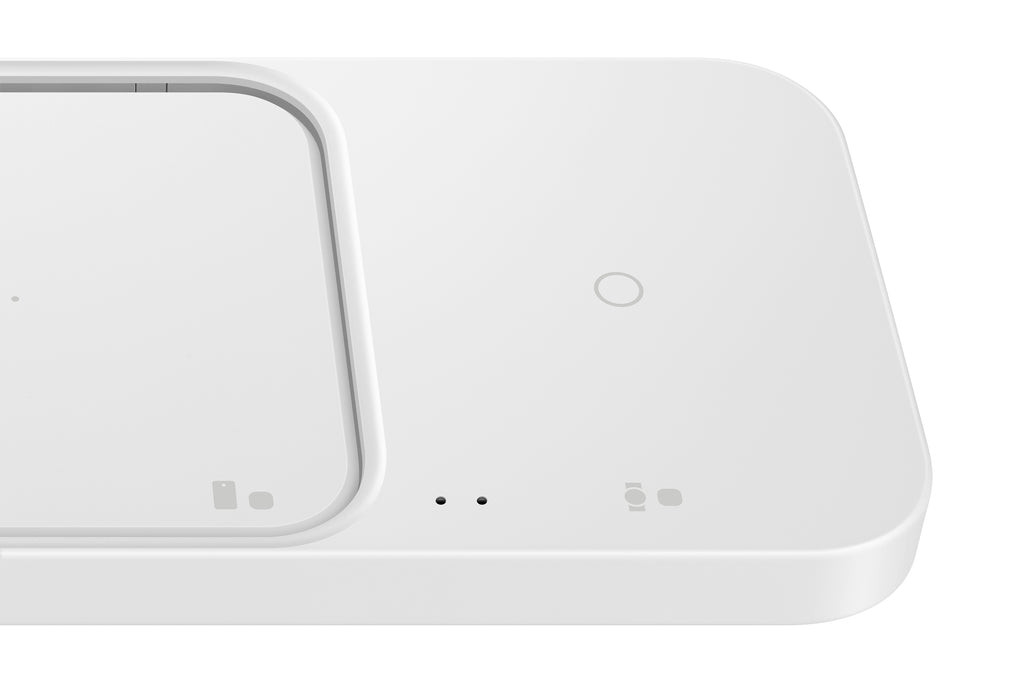 Samsung EP-P5400 Chargeur Sans Fil Duo 15W, Blanc, pour Smartphone, Écouteurs et Smartwatch