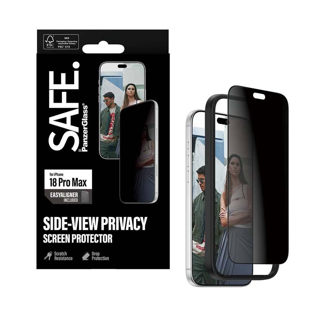 PanzerGlass SAFE. by ® Privacy Screen Protector iPhone 2026 Pro Max | Ultra-Wide Fit m. EasyAligner Protection d'écran t