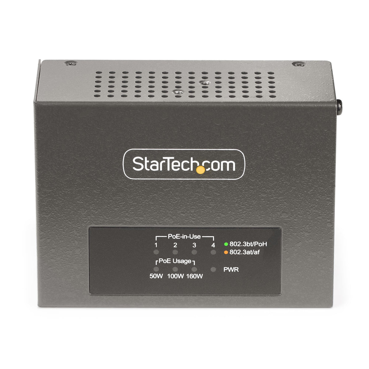 StarTech.com Injecteur PoE++ Multi-Gigabit 4 Ports, Ethernet 5/2.5/1G NBASE-T, 160W, Montage Mural/Rail DIN
