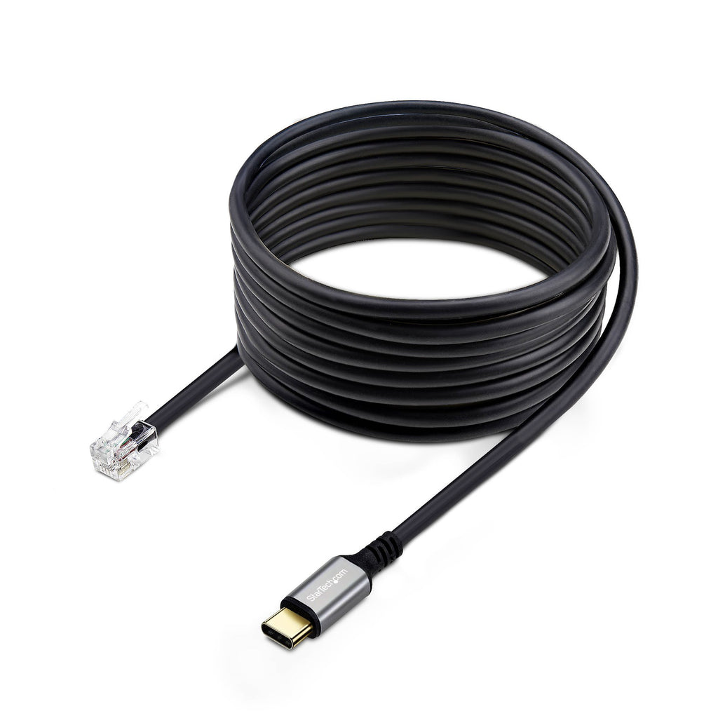 StarTech.com Adaptateur USB-C vers RJ9 pour Combiné Téléphonique et Casque, 1,8m