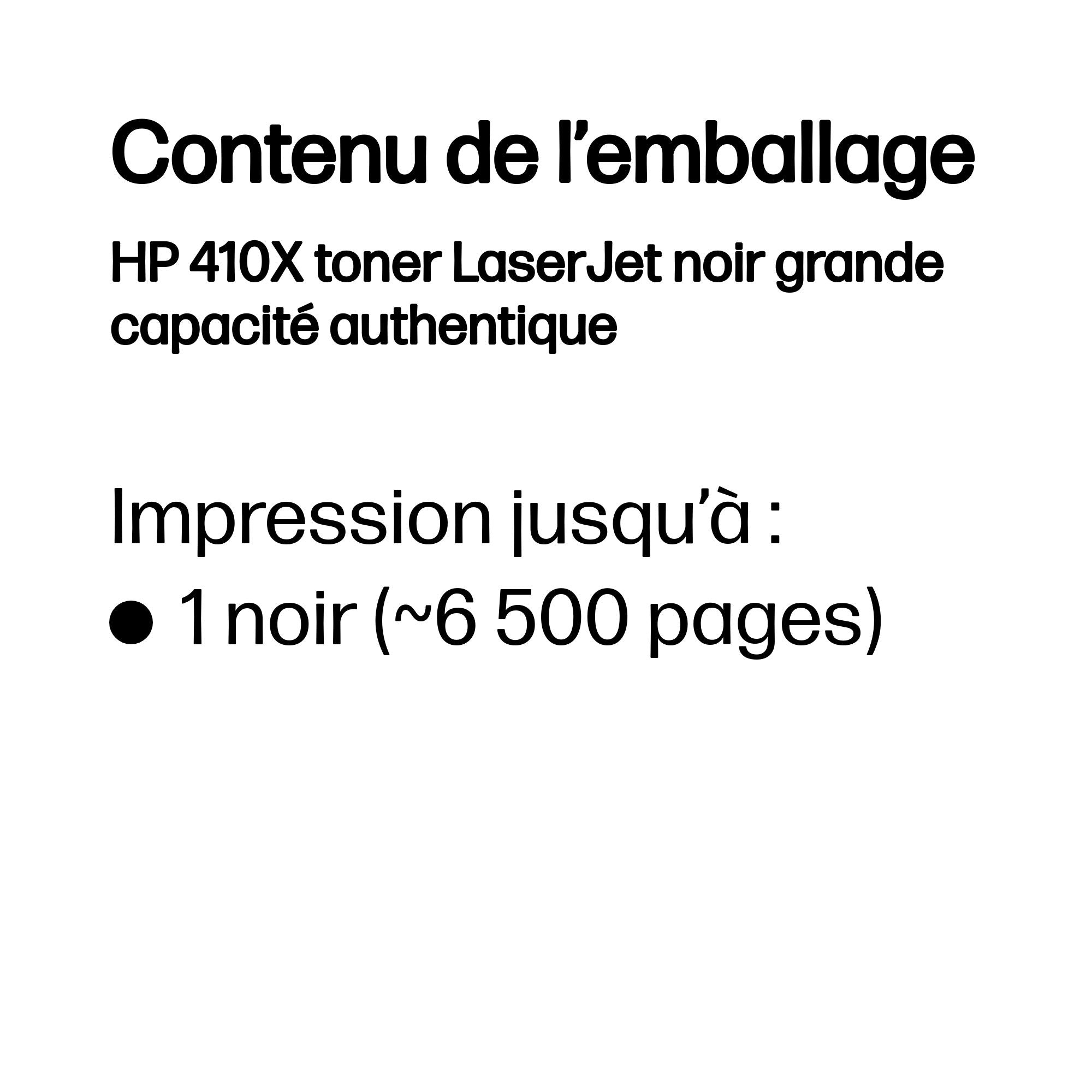 HP 410X toner LaserJet noir grande capacité authentique