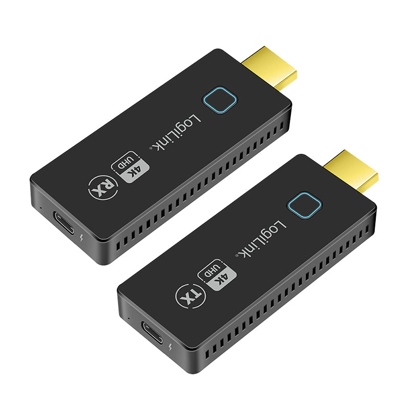 LogiLink HDW0102 Extension Audio/Vidéo Émetteur et Récepteur AV, 4K, Noir