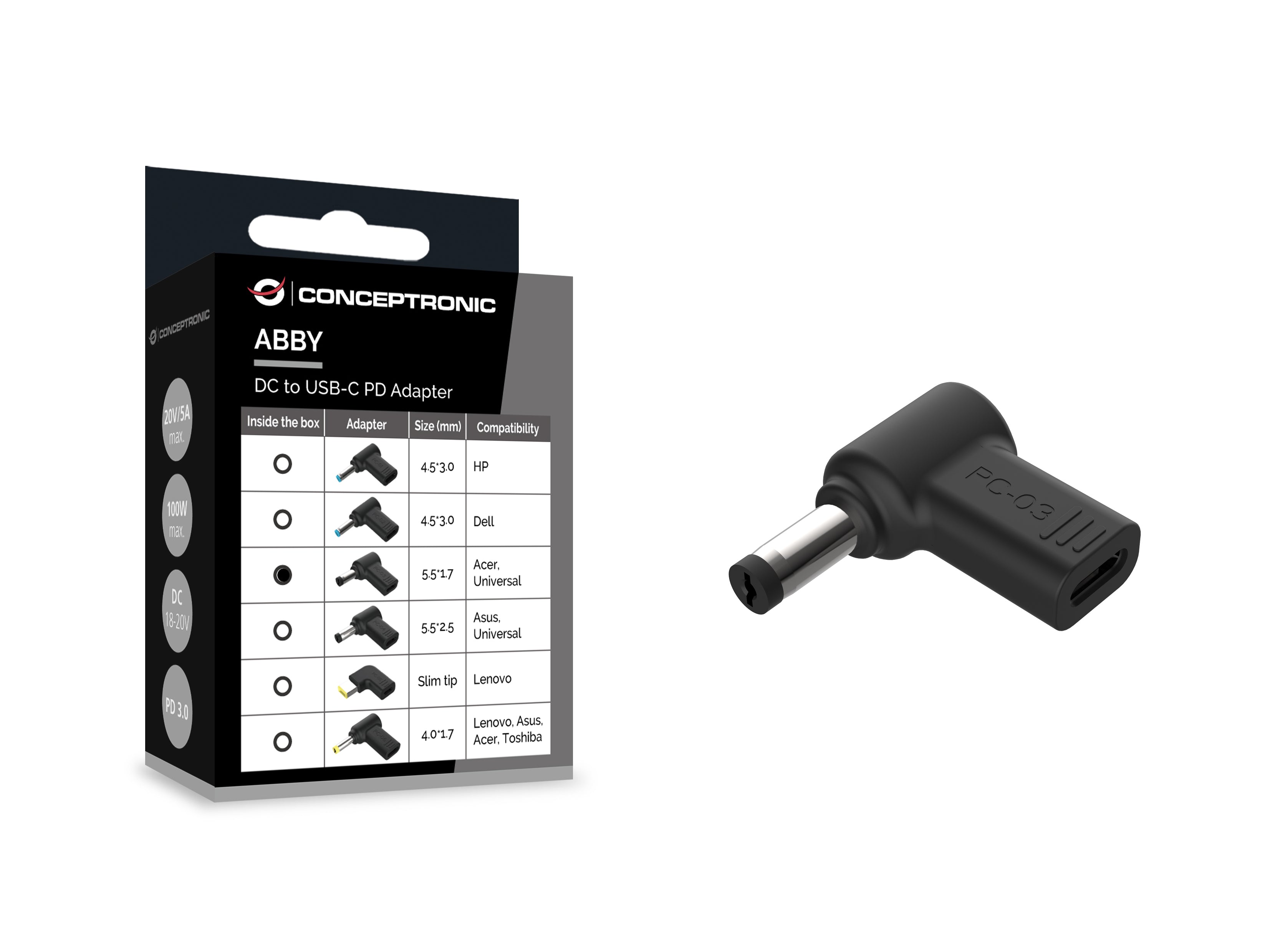 Conceptronic ABBY15PC03 accessoire d'ordinateurs portables Conseil pour l'alimentation de Laptop