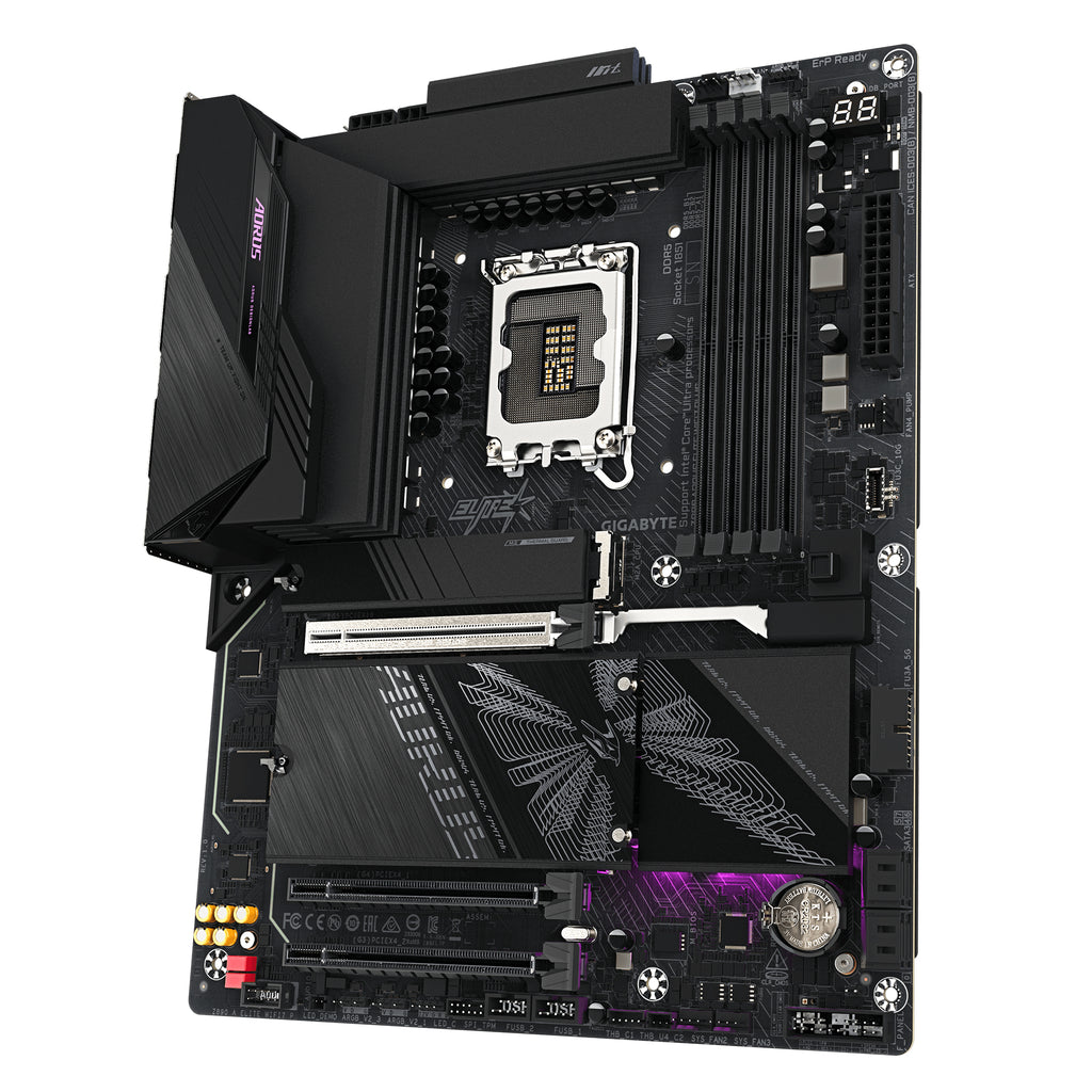 GIGABYTE Z890 AORUS ELITE WIFI7 PLUS Carte Mère – Compatible avec les processeurs Intel Core Ultra (Série 2), VRM 16+1+2 phases, jusqu’à 9466 MHz DDR5 (OC), 1x PCIe 5.0 + 3x PCIe 4.0, Wi-Fi 7, LAN 5 GbE, USB 4 - vue 4