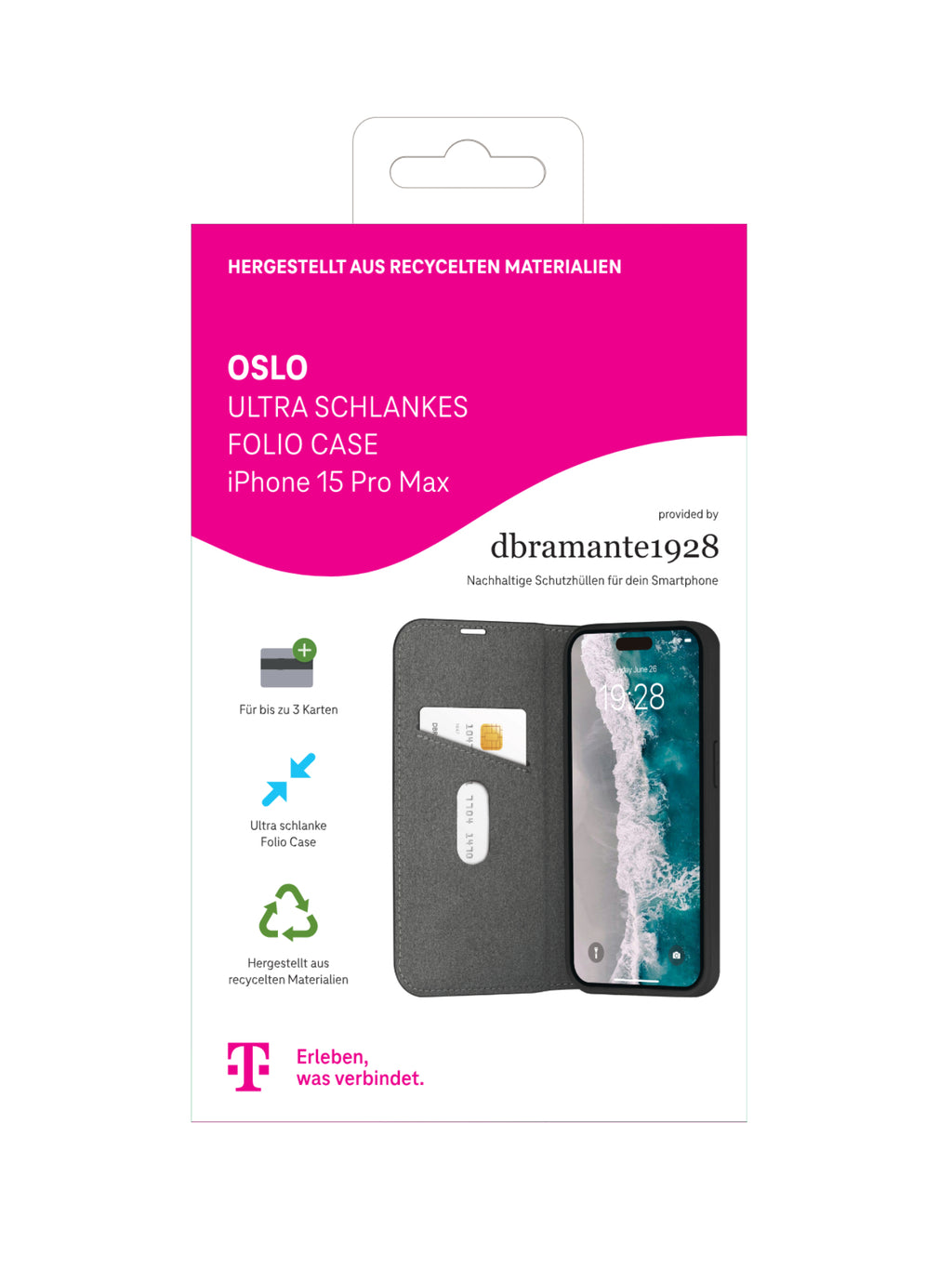 dbramante1928 Oslo Coque de Protection Folio pour iPhone 15 Pro Max 6.69", Noir