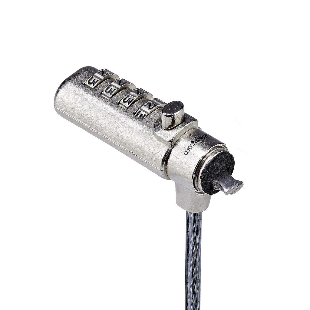 StarTech.com Antivol pour Ordinateur Portable Compatible Slot Noble Wedge, Câble en Acier 1,5m, Combo Lock