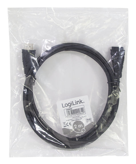 LogiLink HDMI/HDMI, 3.0m câble HDMI 3 m HDMI Type A (Standard) Noir