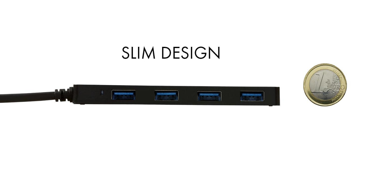 Hub USB-C Slim Passif 4 Ports USB 3.0, Vitesse 5 Gbps