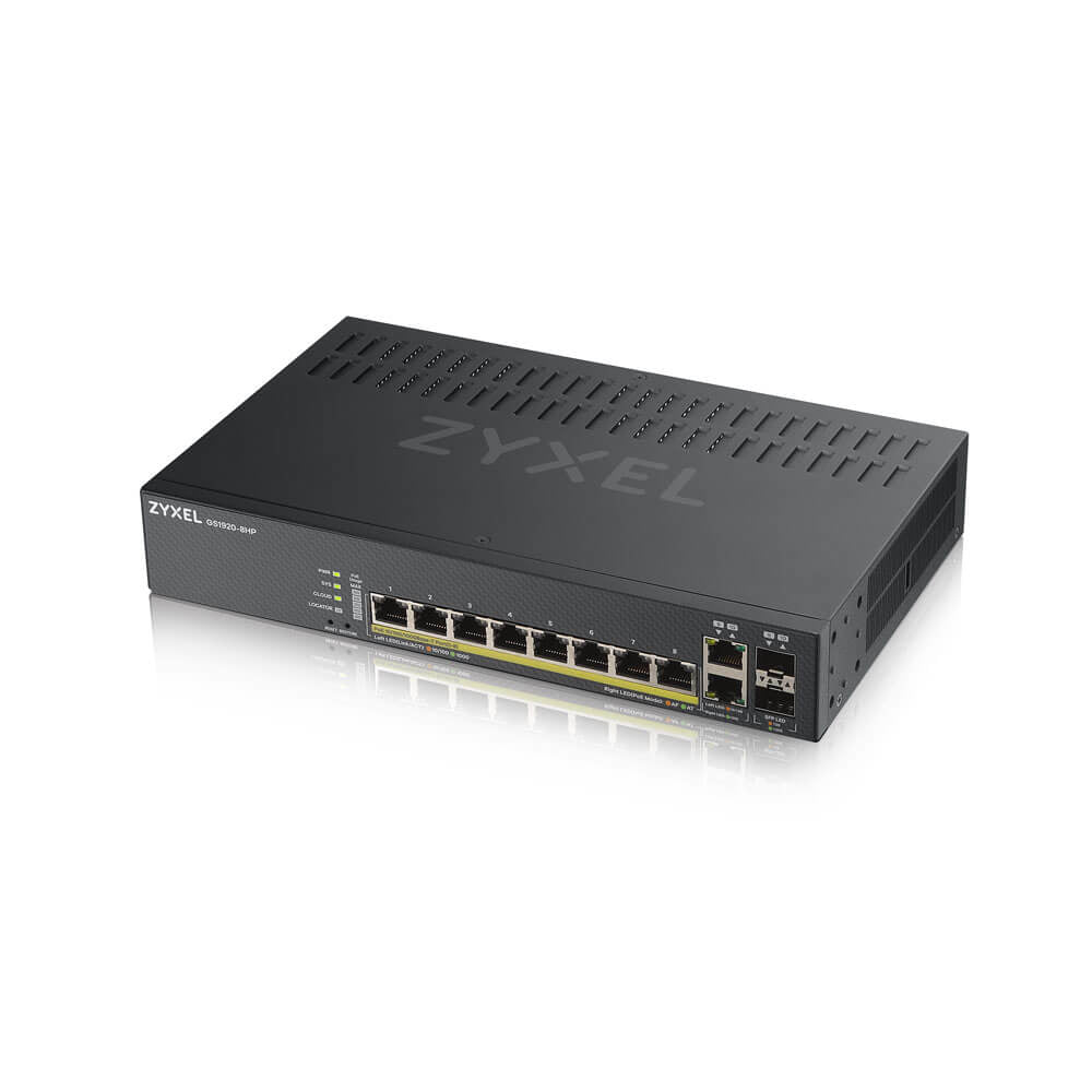 Zyxel GS1920-8HPV2 Géré Gigabit Ethernet (10/100/1000) Connexion Ethernet, supportant l'alimentation via ce port (PoE) N