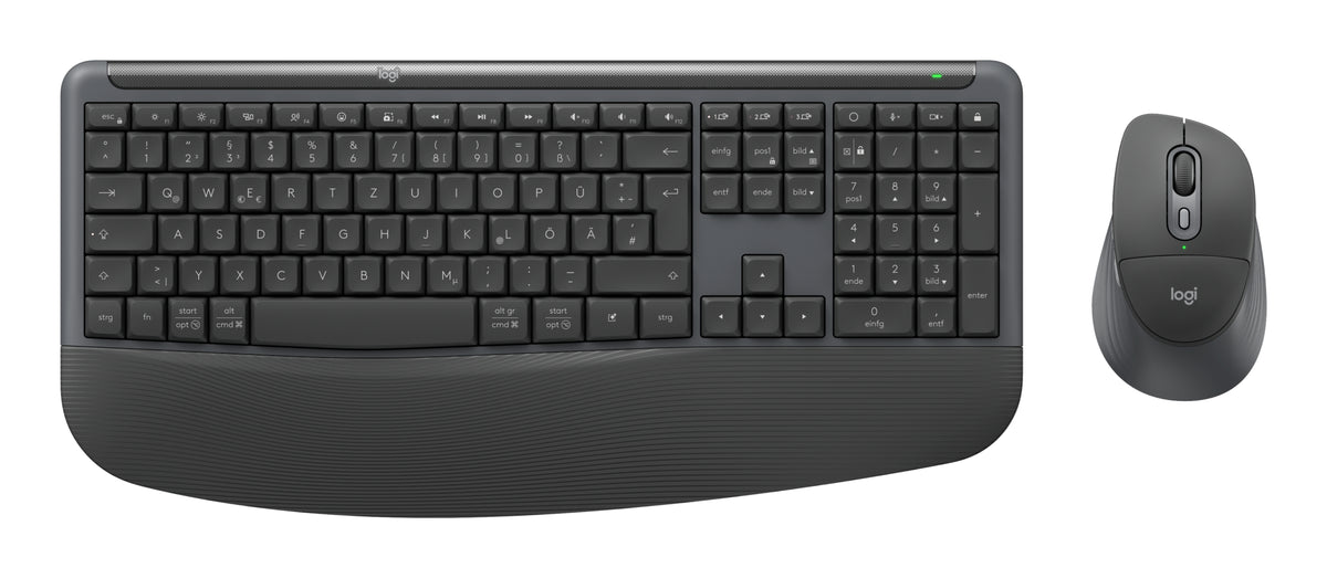 Logitech Signature Comfort Plus Combo MK880 Sæt med mus og tastatur Pressestempel Trådløs Tysk