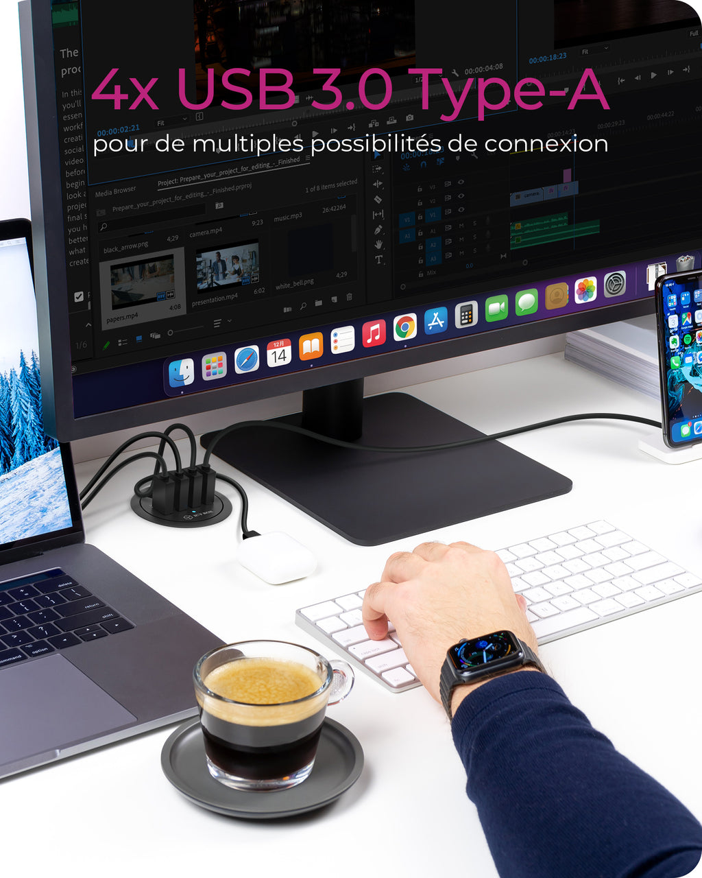 ICY BOX IB-HUB1403 USB 3.2 Gen 1 (3.1 Gen 1) Type-A 5000 Mbit/s Noir - vue 4