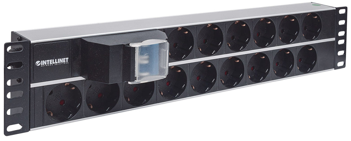 Intellinet Unité de distribution d’alimentation (PDU) 19" 2U à 15 prises EU, avec double interrupteur, unité de distribu