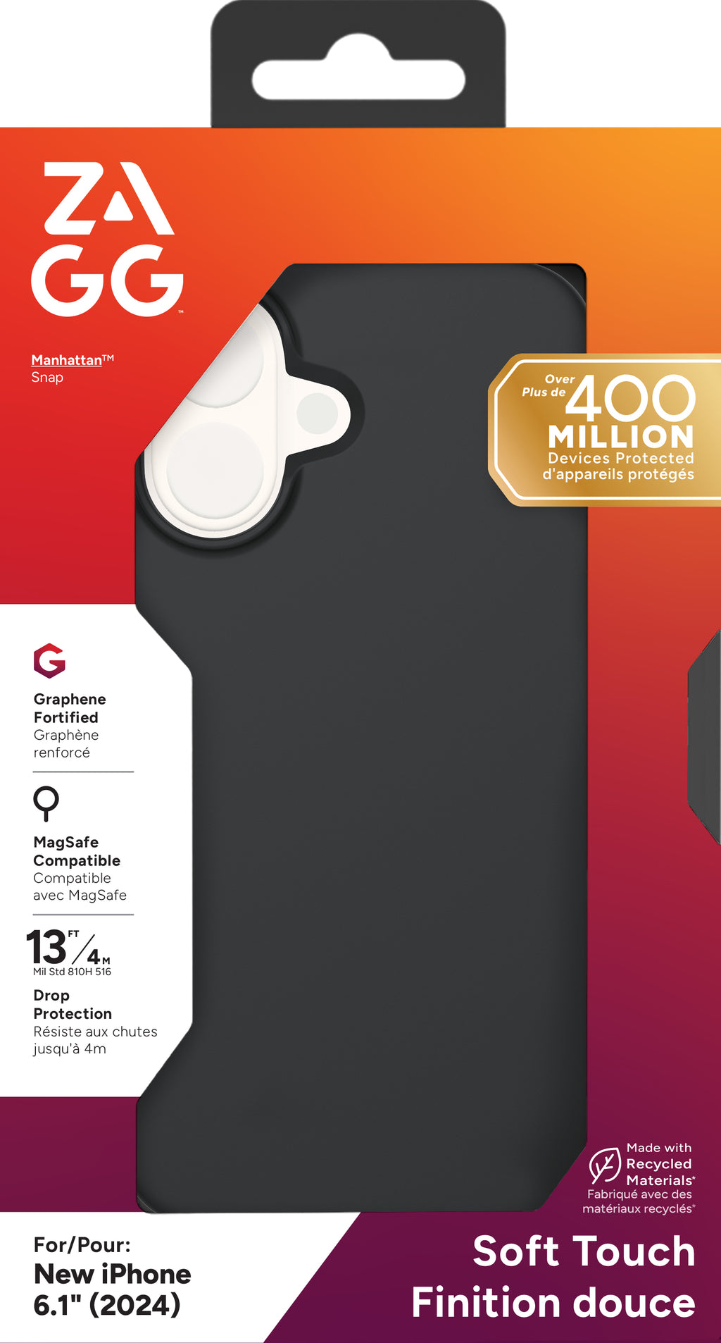 ZAGG Manhattan Snap coque de protection pour téléphones portables Housse Noir
