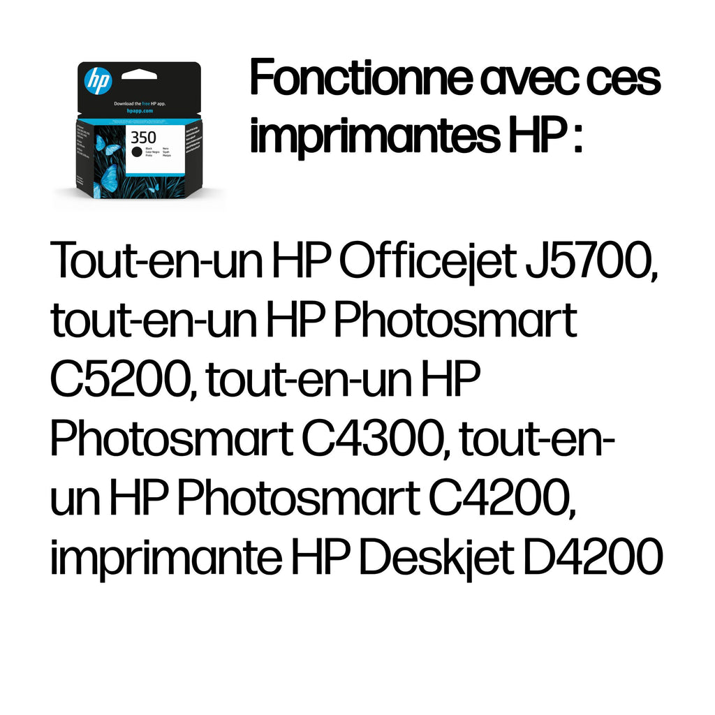 HP 350 cartouche d'encre noir authentique
