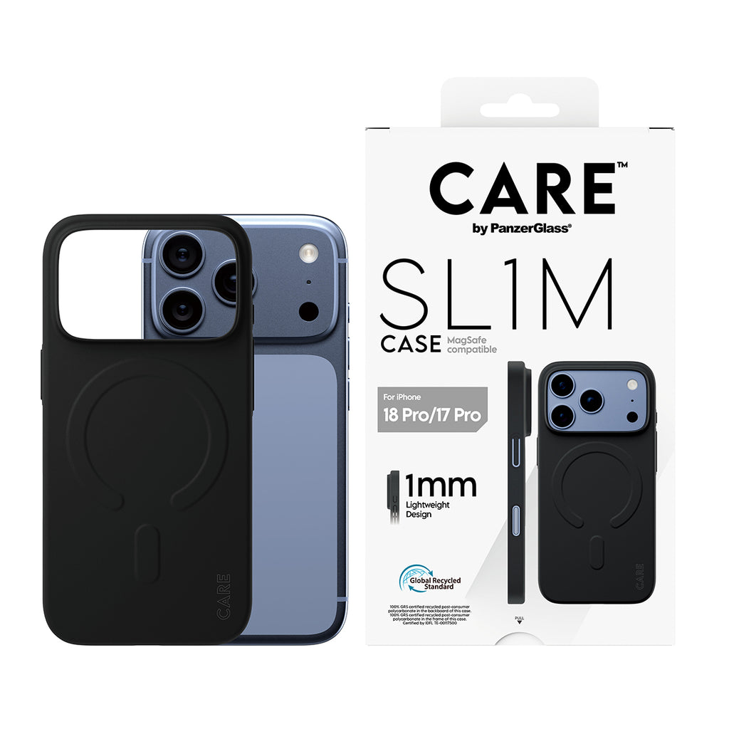 PanzerGlass CARE™ by ® SL1M Case Black w. MagSafe iPhone 2026 Pro | 17 Pro coque de protection pour téléphones portables