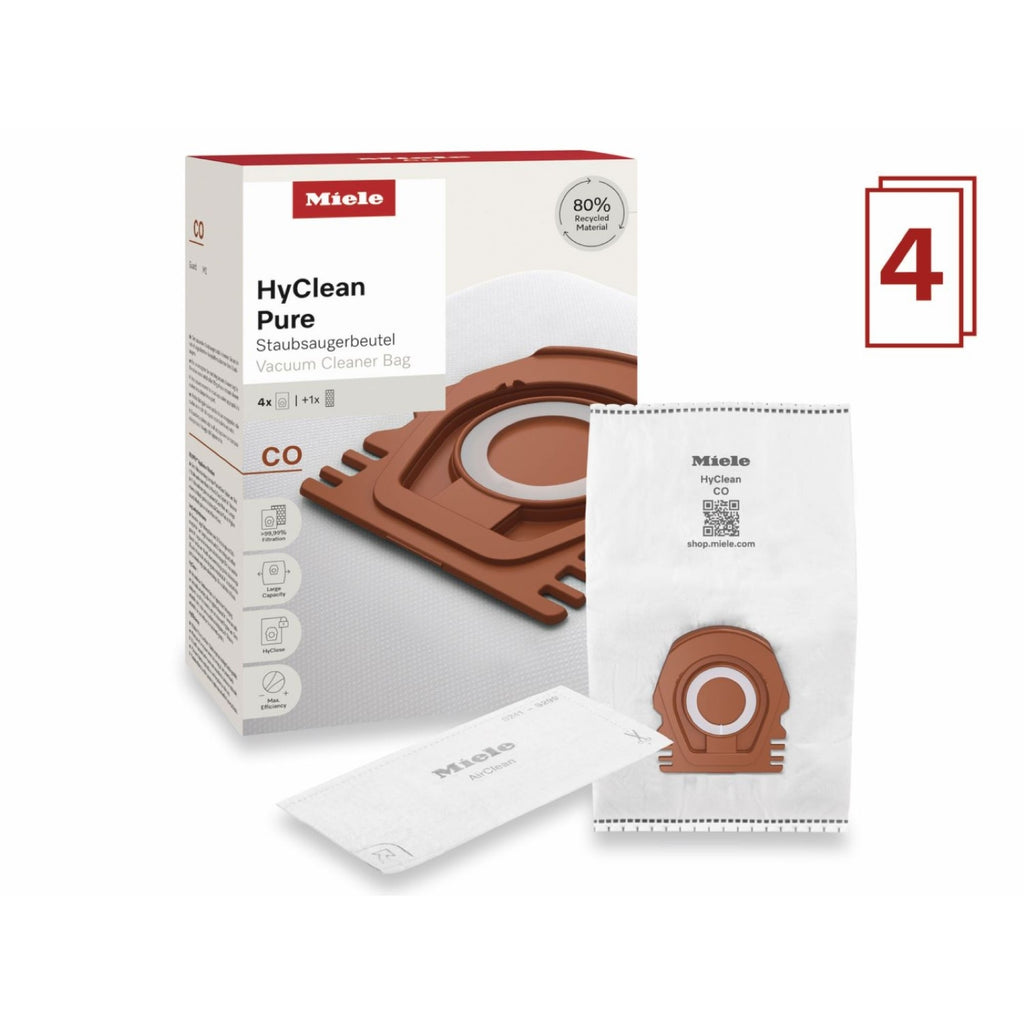 Miele Pack de 4 sacs aspirateur HyClean Pure CO Rouge