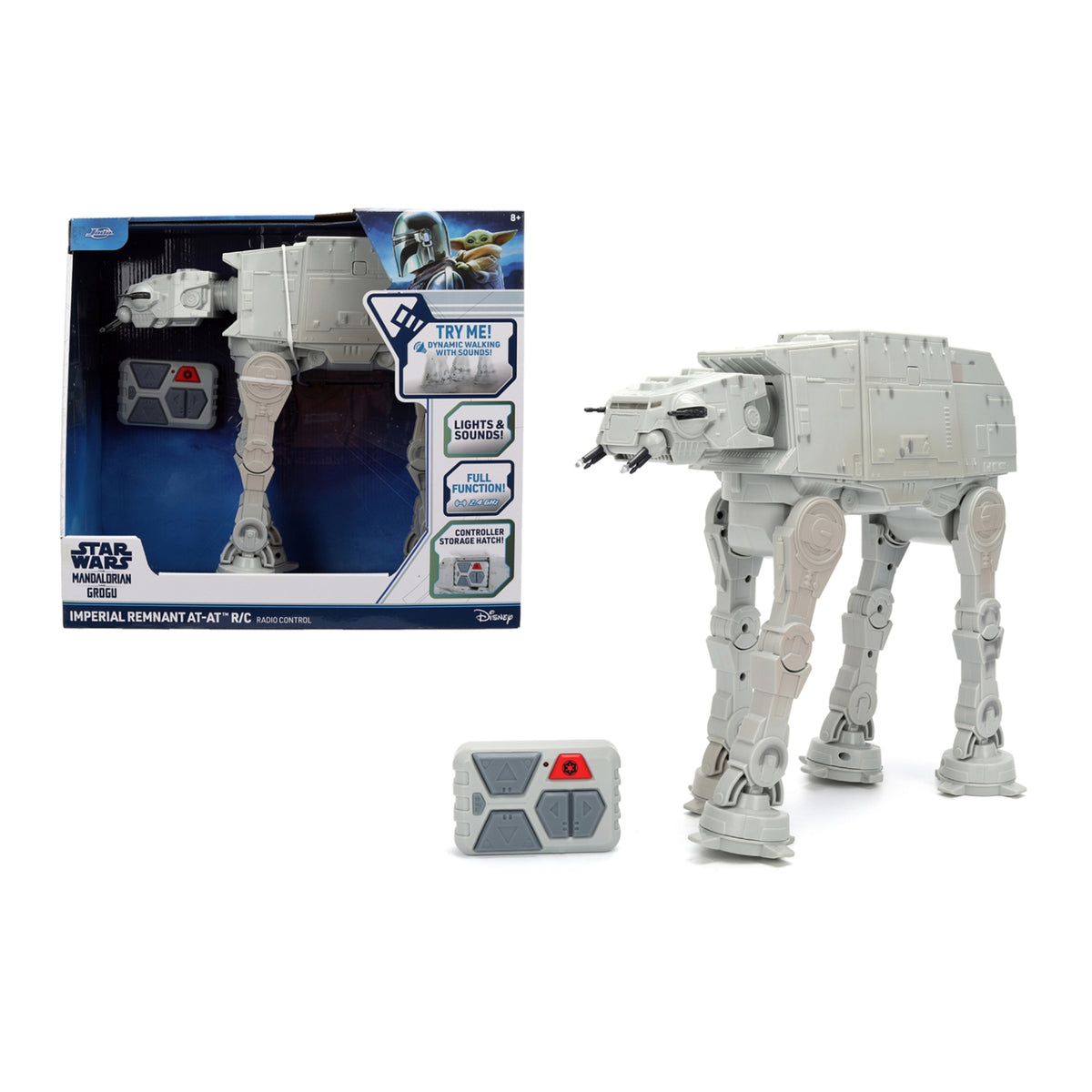 Jada Toys Véhicule Radiocommandé Imperial Remnant AT-AT Star Wars Mandalorian Grogu Lights & Sounds
