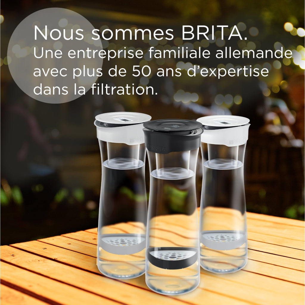 Brita Bouteille filrante gris foncé (1,3 L), 1 filtre MicroDisc inclus