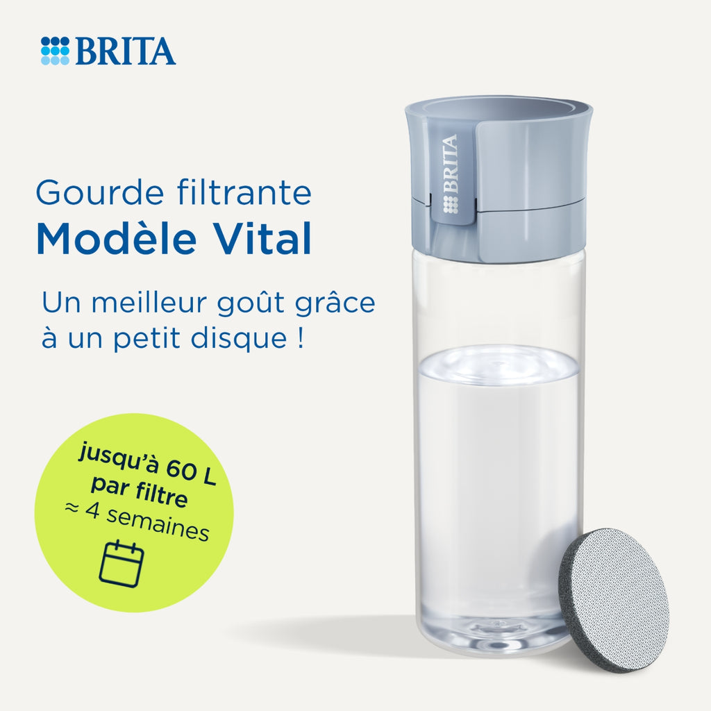 Brita Gourde filtrante Vital (600ml) bleu clair + 2 filtres MicroDisc