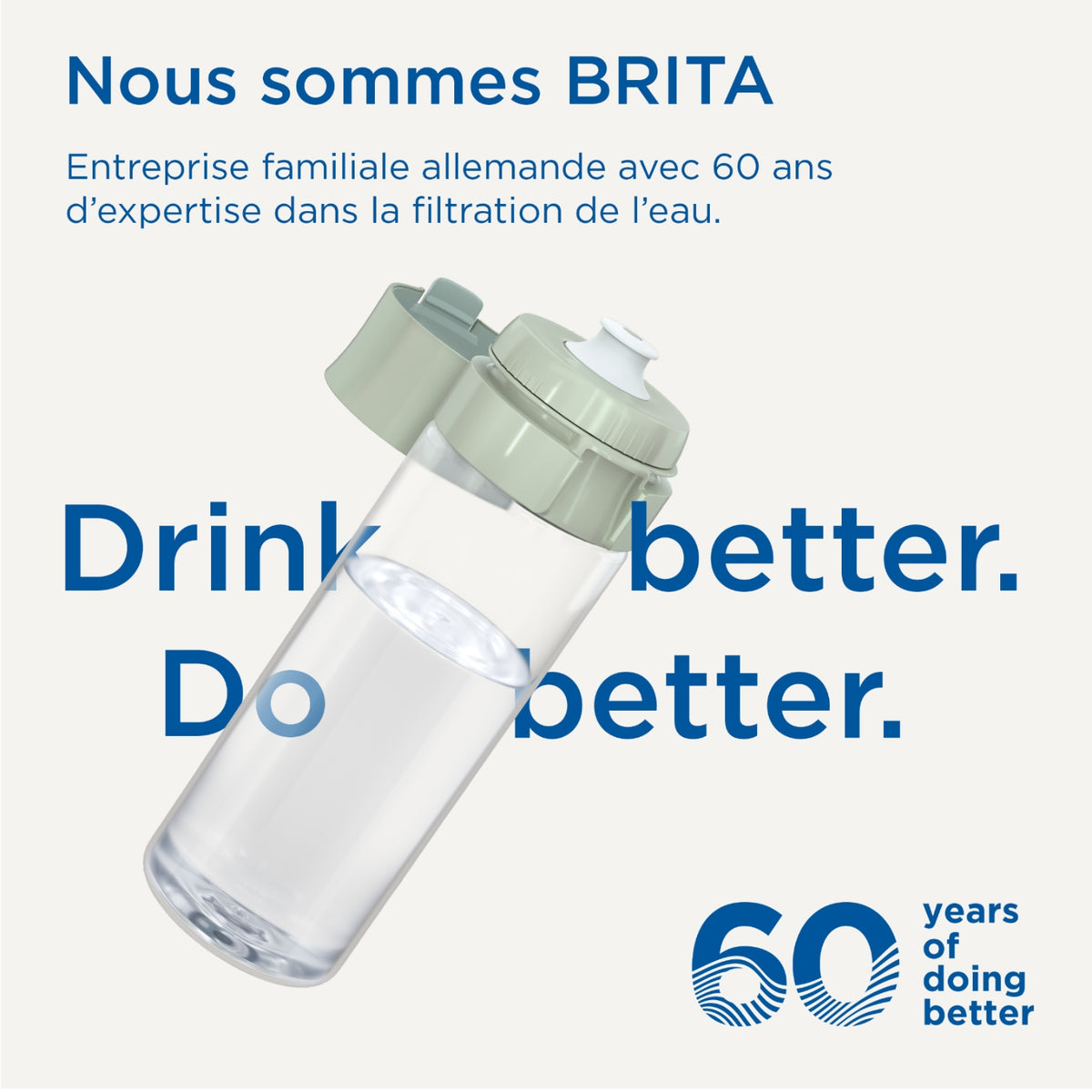 Brita Gourde filtrante Vital (600ml) bleu clair + 2 filtres MicroDisc