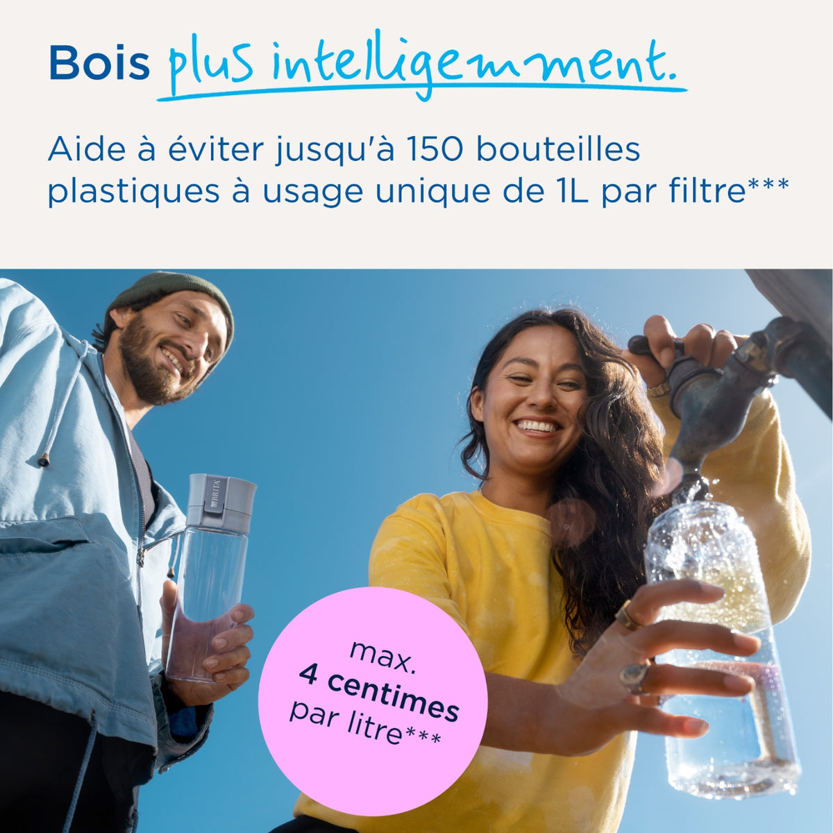 Brita Gourde filtrante Vital (600ml) bleu clair + 2 filtres MicroDisc
