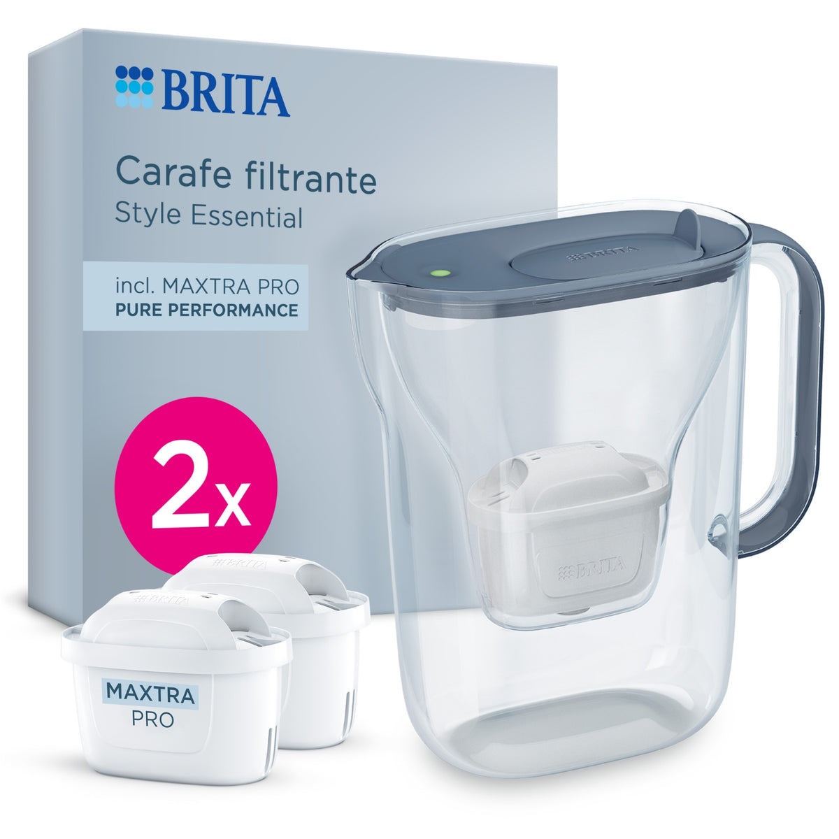 Brita Carafe Filtrante Bleu avec 2 filtre Maxtra Pro inclus