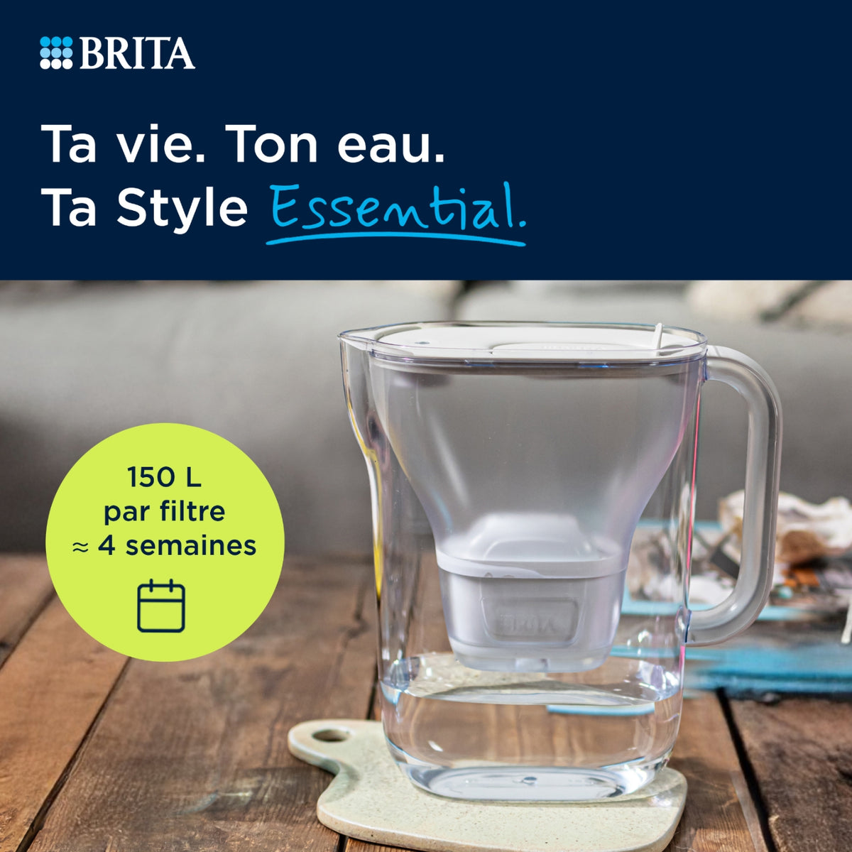 Brita Carafe Filtrante Bleu avec 2 filtre Maxtra Pro inclus