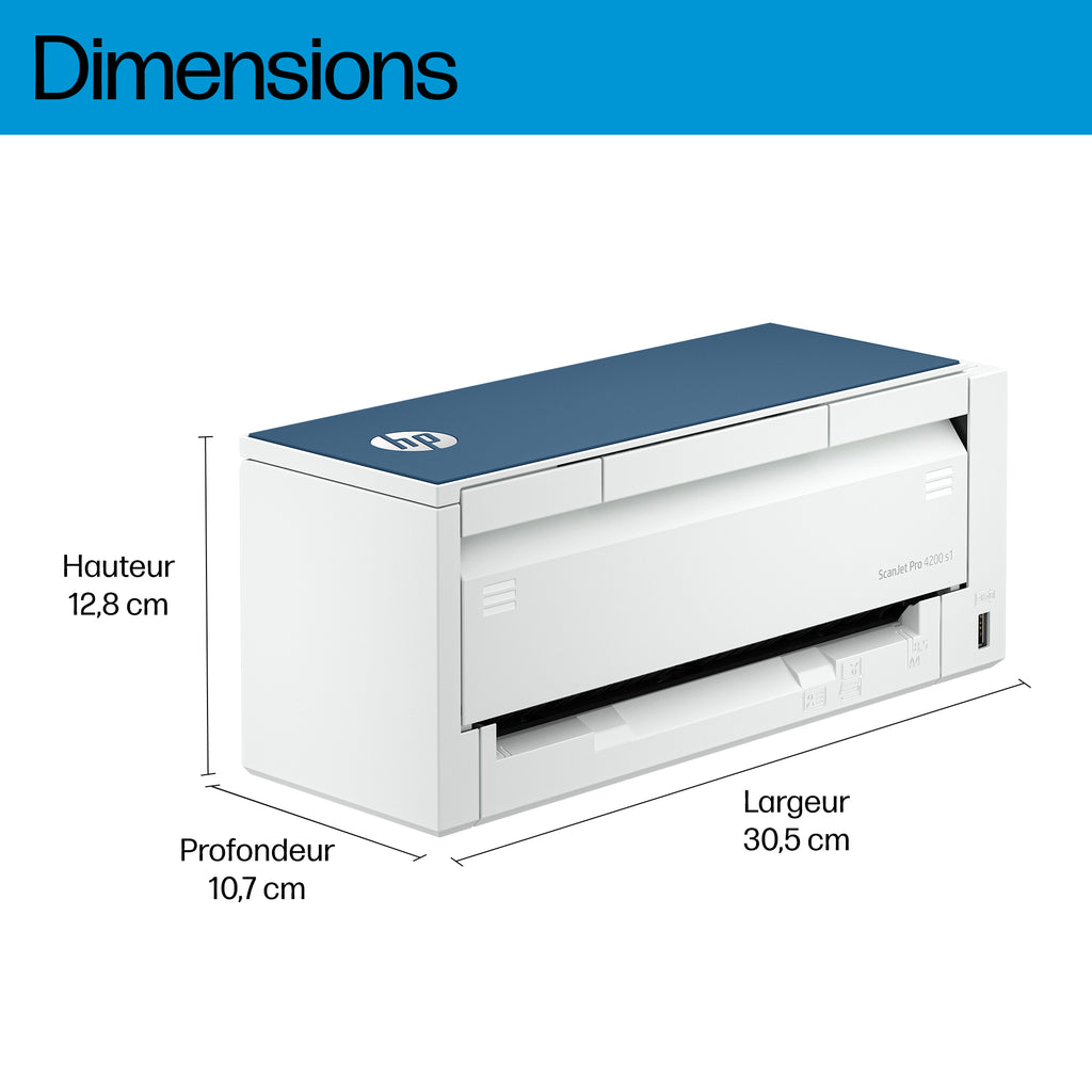 HP ScanJet Pro 4200 s1 Scanner à défilement A4 et passeport / carte d’identité, jusqu’à 40ppm/80ipm, 600x 600 DPI