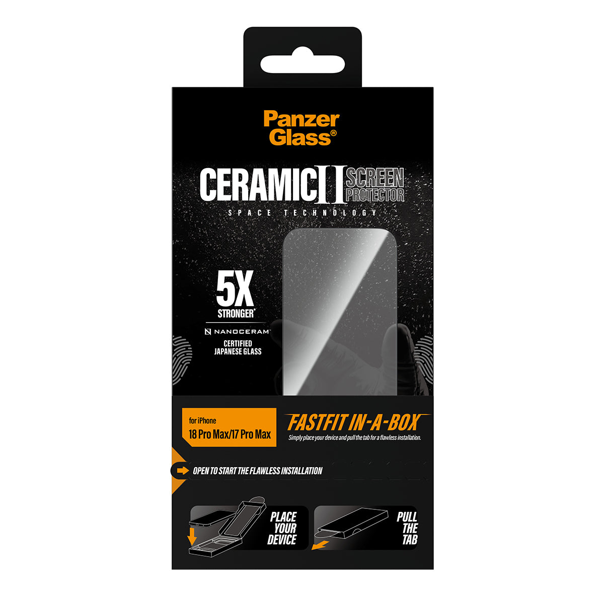PanzerGlass ® Ceramic Screen Protector iPhone 2026 Pro Max | 17 Pro Max w. FASTFIT IN-A-BOX Protection d'écran transpare