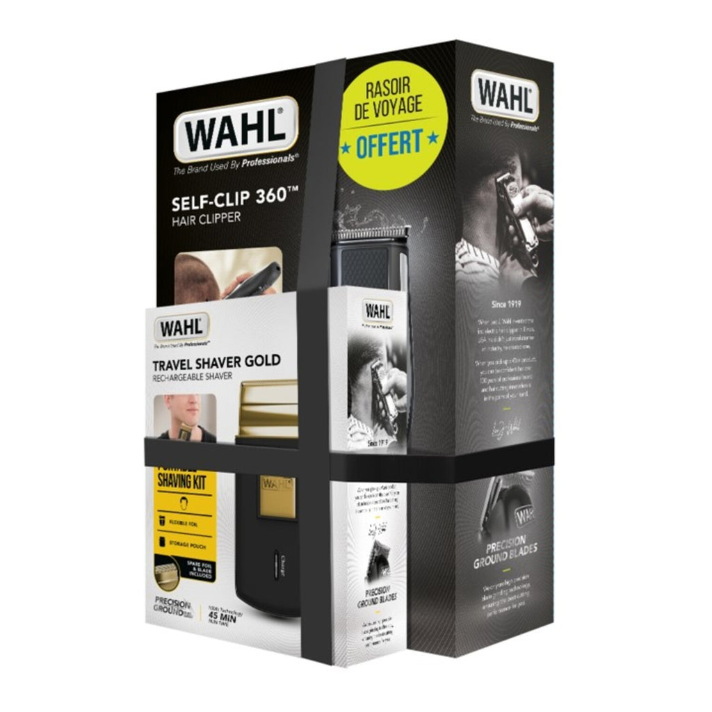 WAHL Pack Tondeuse Self-Clip 360 + Rasoir de voyage rechargeable
