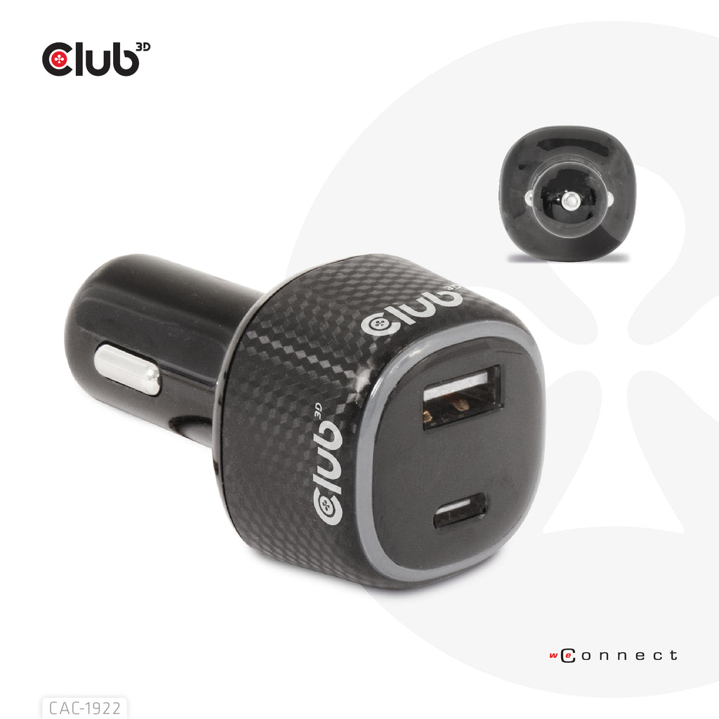 CLUB3D CAC-1922 Chargeur Allume-cigare pour Ordinateur Portable, Noir
