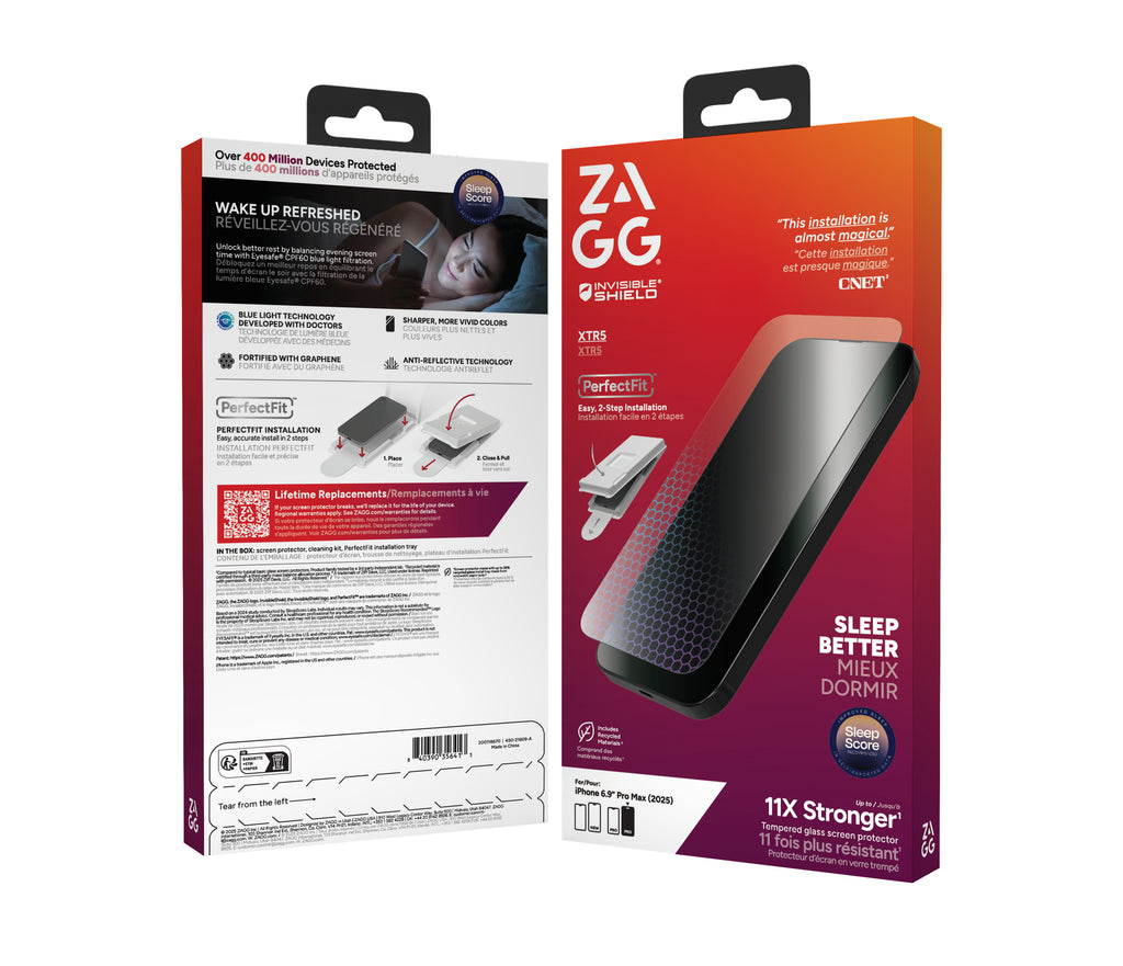 InvisibleShield Glass XTR5 Film de Protection Anti-Reflets pour iPhone 17 Pro Max