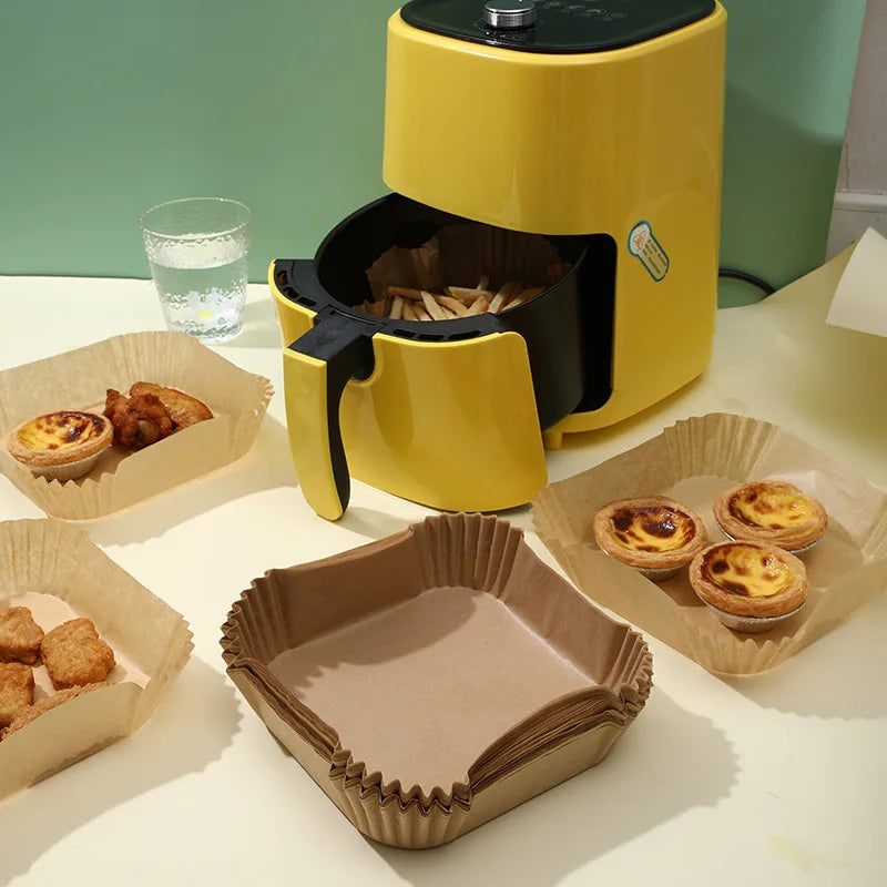 100x WKŁAD AIR FRYER PAPIER WKŁADY PAPIEROWE DO FRYTKOWNICY BEZTŁUSZCZOWEJ