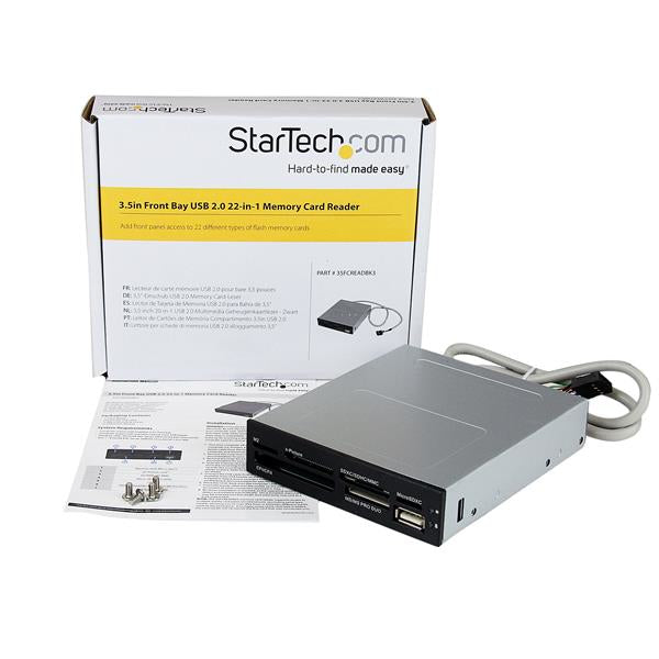 StarTech.com 3.5in Front Bay 22-in-1 USB 2.0 Internal Multi Media Memory Card Reader Simultaneous Access - CF/SD/MMC/MS/