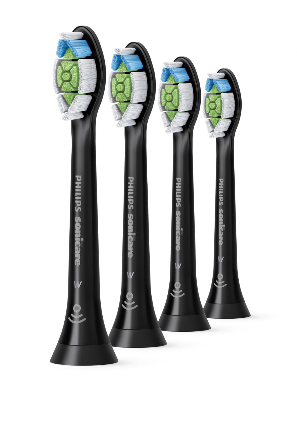 Philips W2 Optimal White HX6064/11 Lot de 4 + noir + têtes de brosse soniques