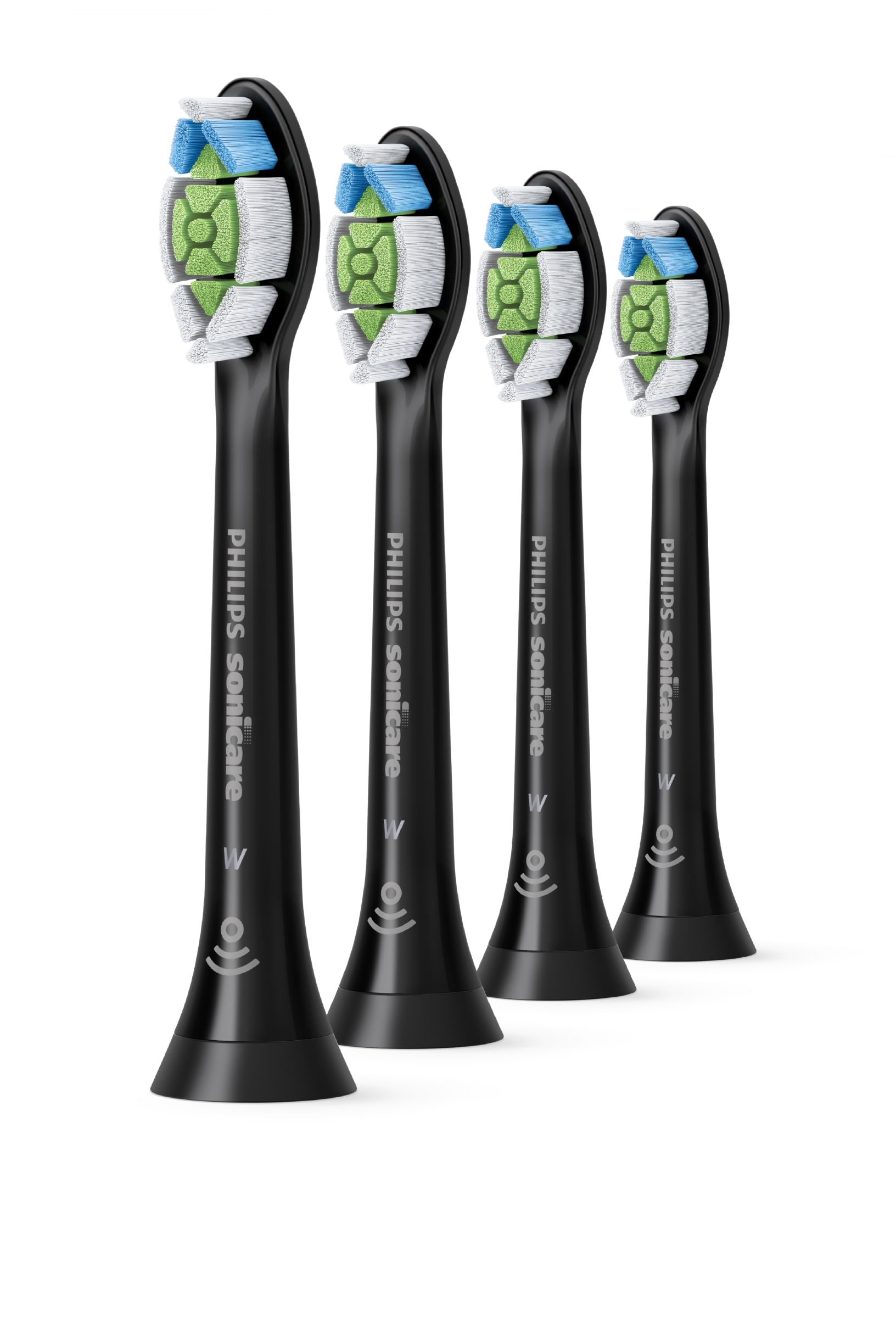 Philips W2 Optimal White HX6064/11 Lot de 4 + noir + têtes de brosse soniques
