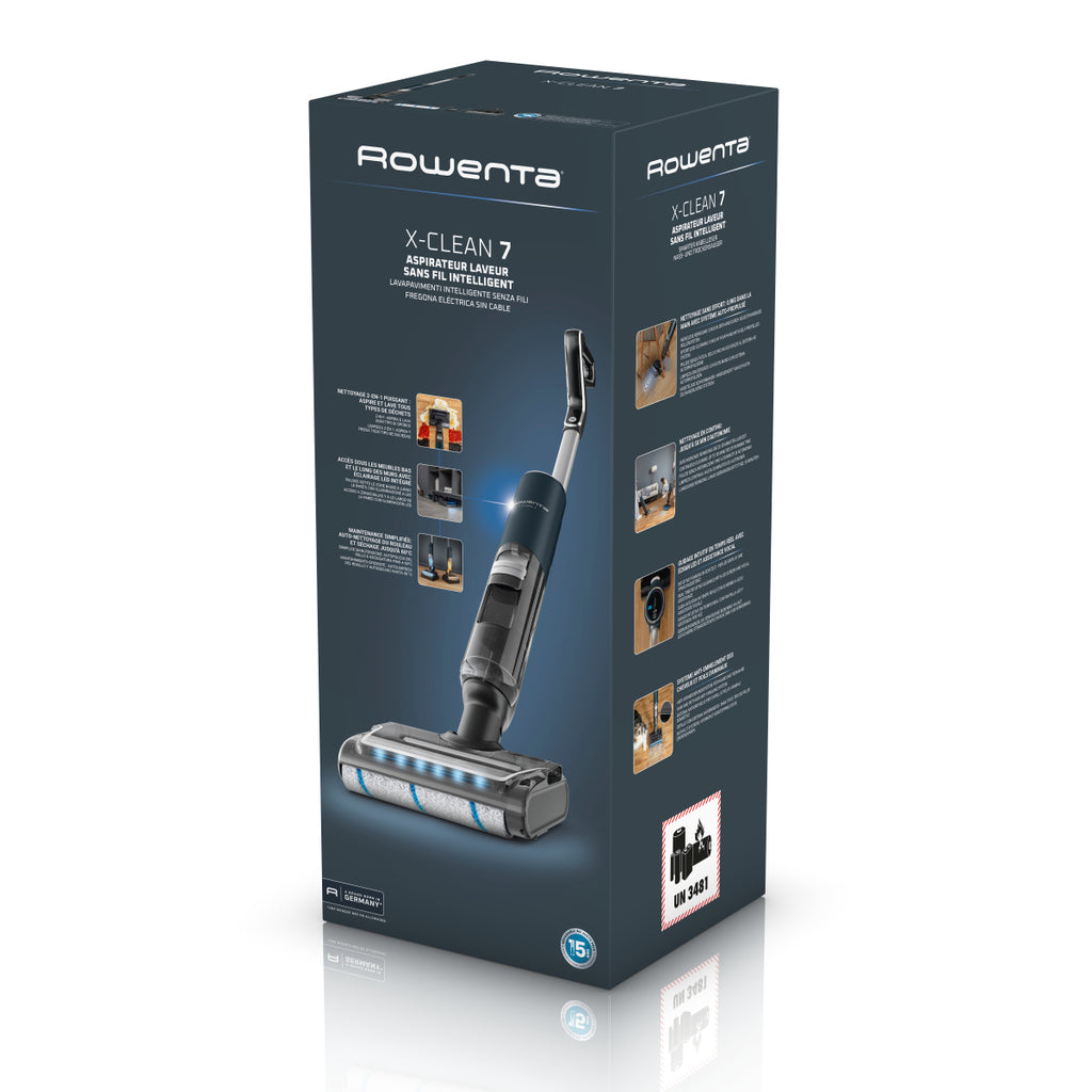 Rowenta X-Clean 7 GZ5735E0 aspirateur balai et balai électrique Batterie Sec&humide Sans sac 0,5 L Noir, Chrome