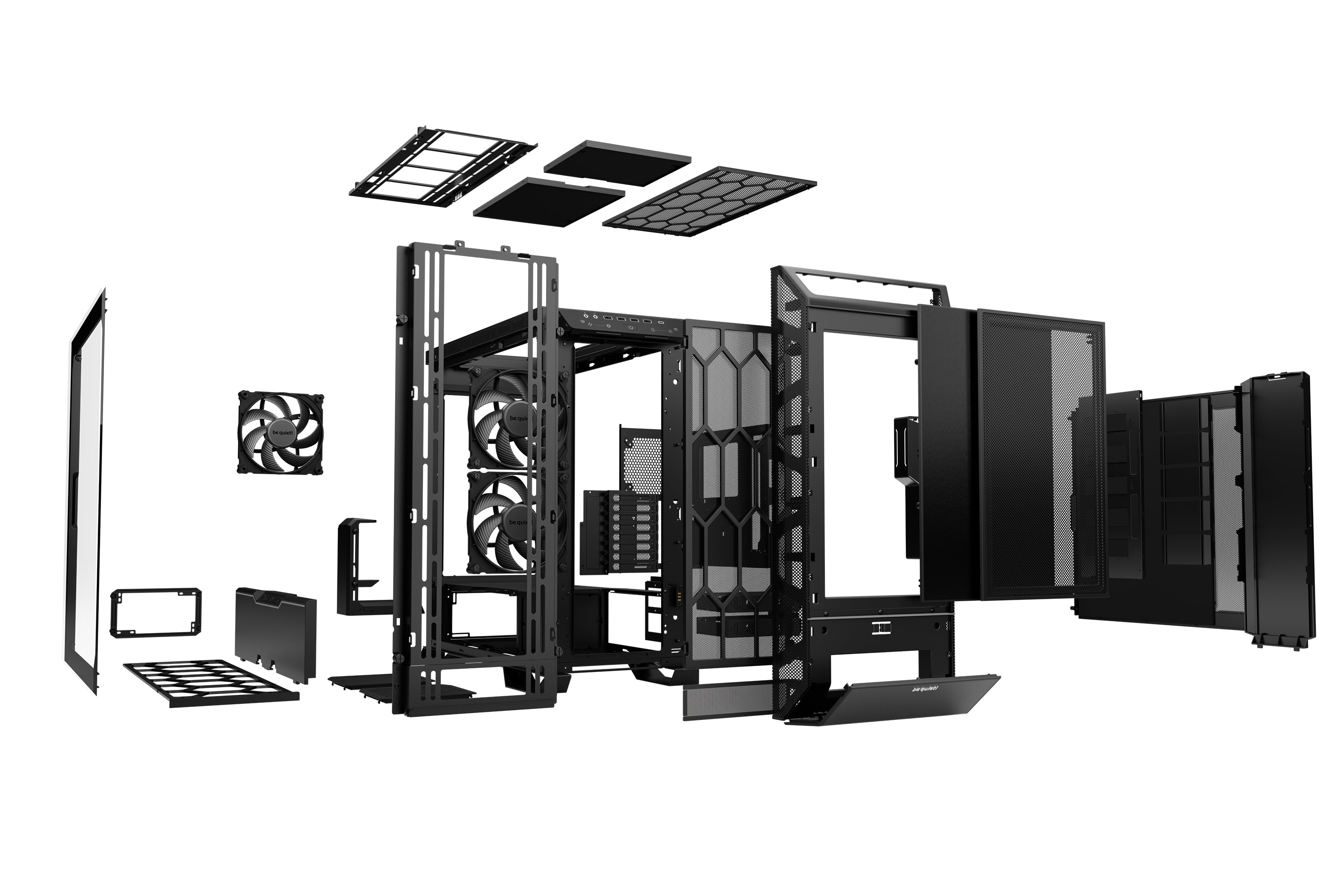 be quiet! Dark Base Pro 901 | Boîtier PC ARGB vitré, Mini ITX / Micro ATX / ATX / E-ATX / XL-ATX, 3 ventilateurs Silent Wings 4 PWM 140 mm fournis