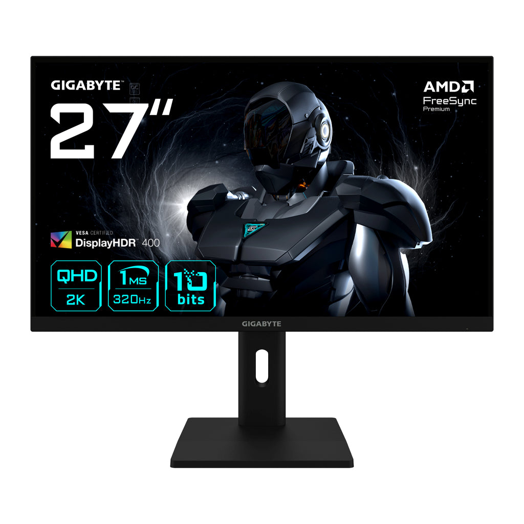 GIGABYTE G27Q3 Moniteur Gaming 27” 2K QHD - 2560 x 1440, 320Hz, 1ms, 350 cd/m², FreeSync Premium, Display HDR400, HDMI 2