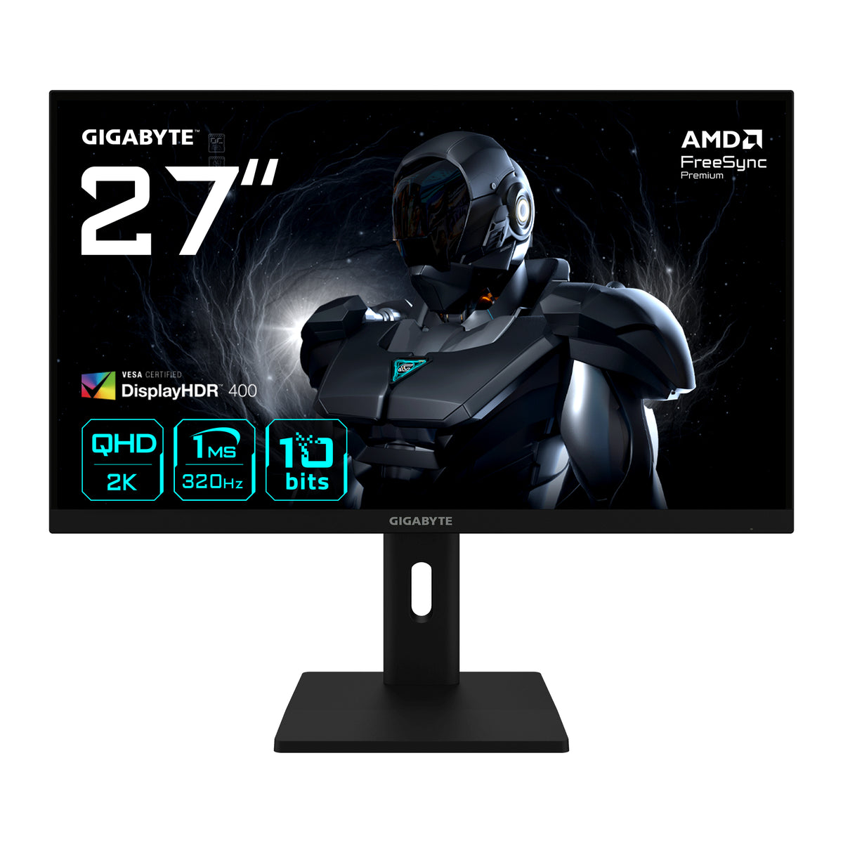 GIGABYTE G27Q3 Moniteur Gaming 27” 2K QHD - 2560 x 1440, 320Hz, 1ms, 350 cd/m², FreeSync Premium, Display HDR400, HDMI 2.0, DisplayPort 1.4