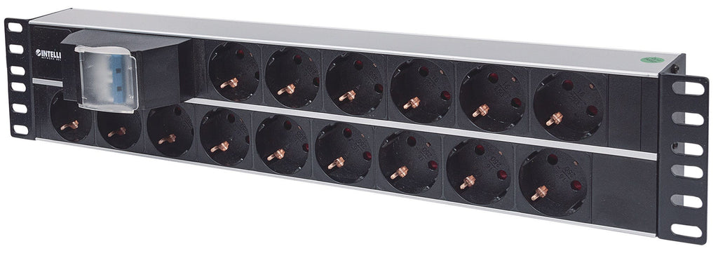 Intellinet Unité de distribution d’alimentation (PDU) 19" 2U à 15 prises EU, avec double interrupteur, unité de distribu