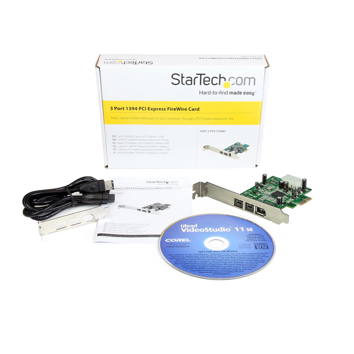 StarTech.com Adaptateur de Carte PCI Express FireWire 3 ports 2b 1a 1394 - Carte PCIe FireWire 800 / 400 1394 FW - vue 4