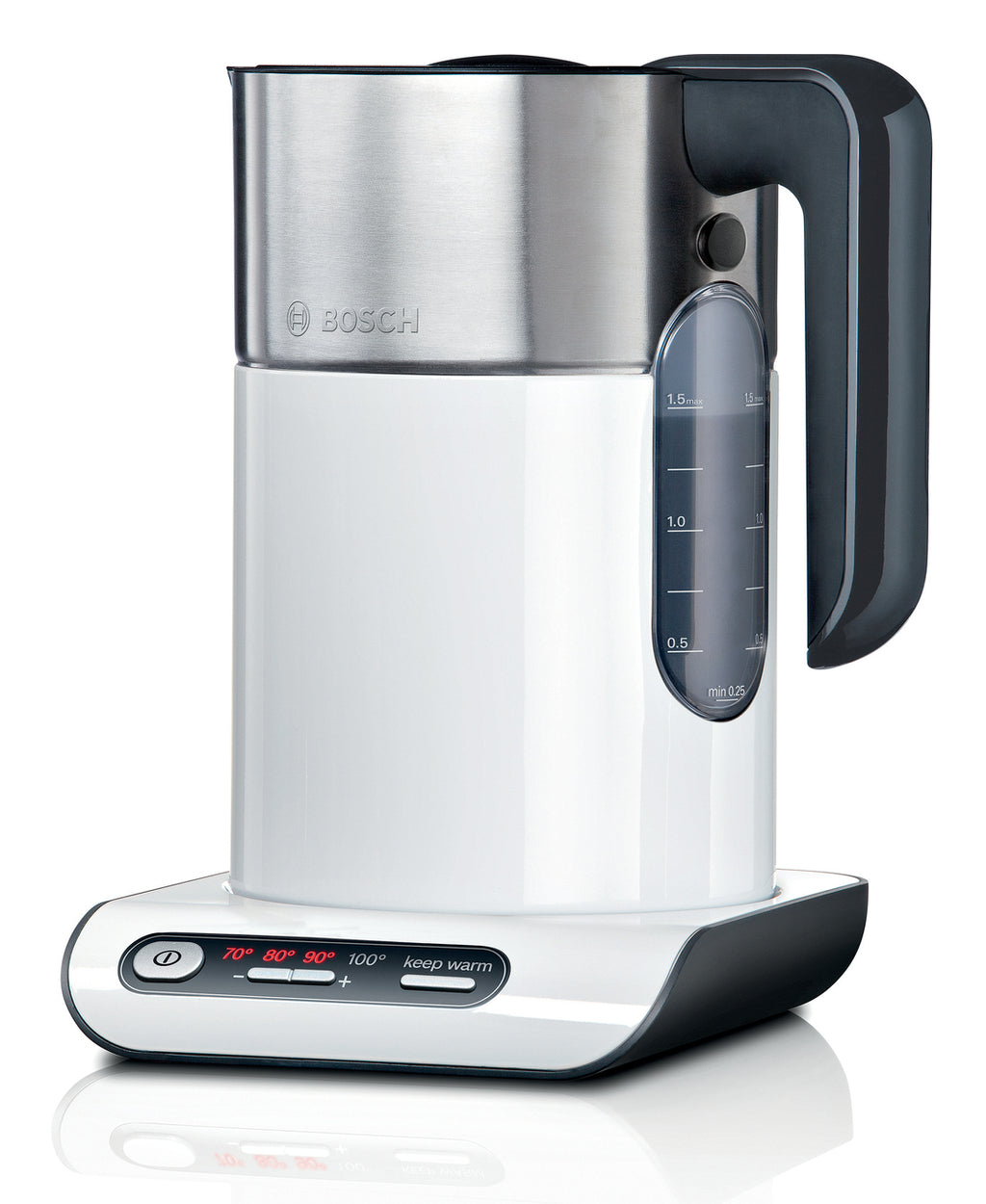 Bosch Bosch TWK8611P bouilloire 1,5 L 2400 W Anthracite, Acier inoxydable, Blanc