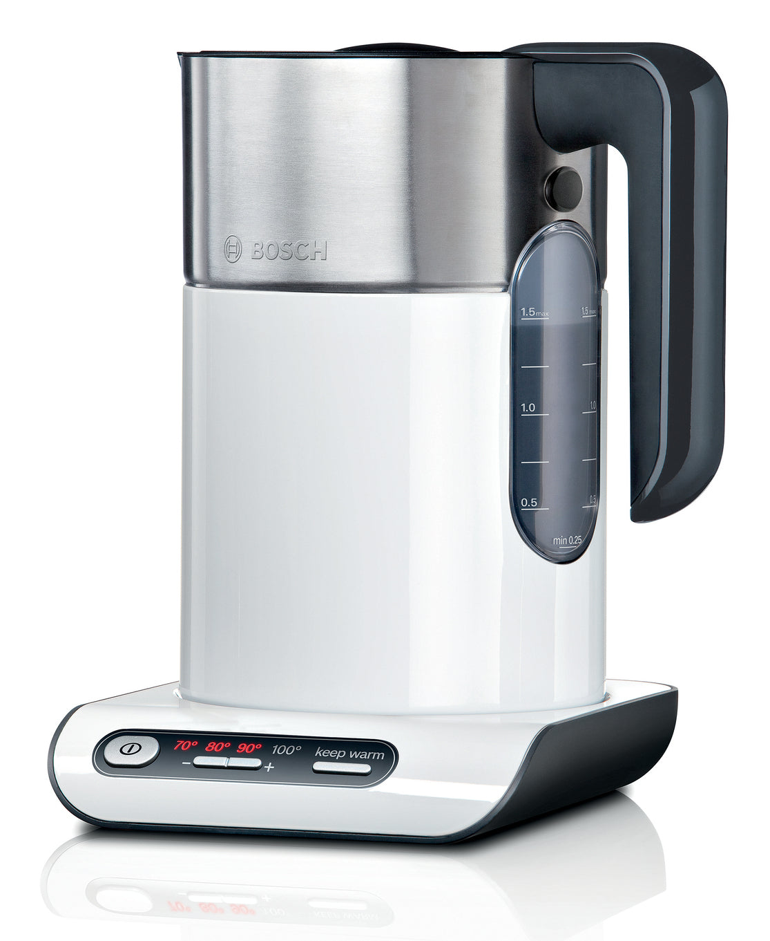 Bosch Bosch TWK8611P bouilloire 1,5 L 2400 W Anthracite, Acier inoxydable, Blanc
